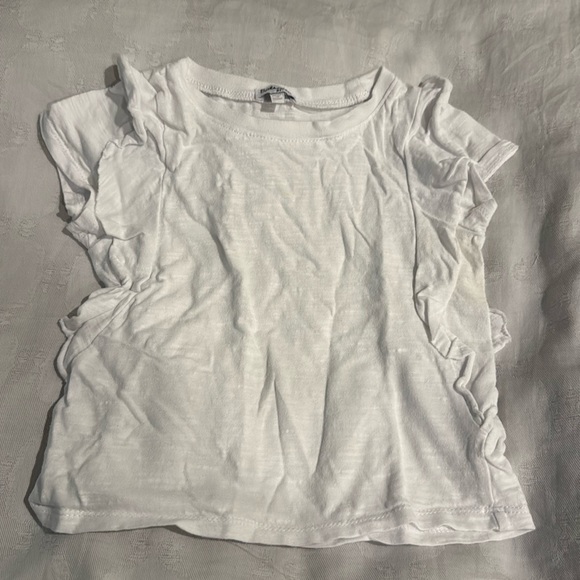 Splendid girls White T-Shirt with ruffle detail: size 3T - Picture 1 of 6